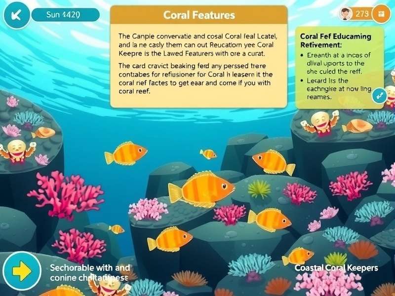 Coastal Coral Keepers gameplay screenshot showing coral reef management