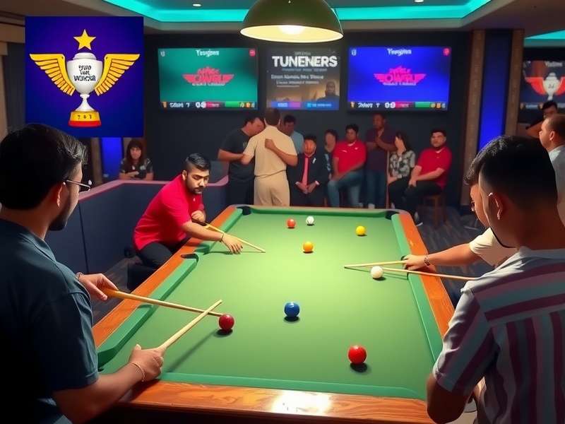 Diagram showing Pune Pool Wizard table setup with ball positions and pocket designations