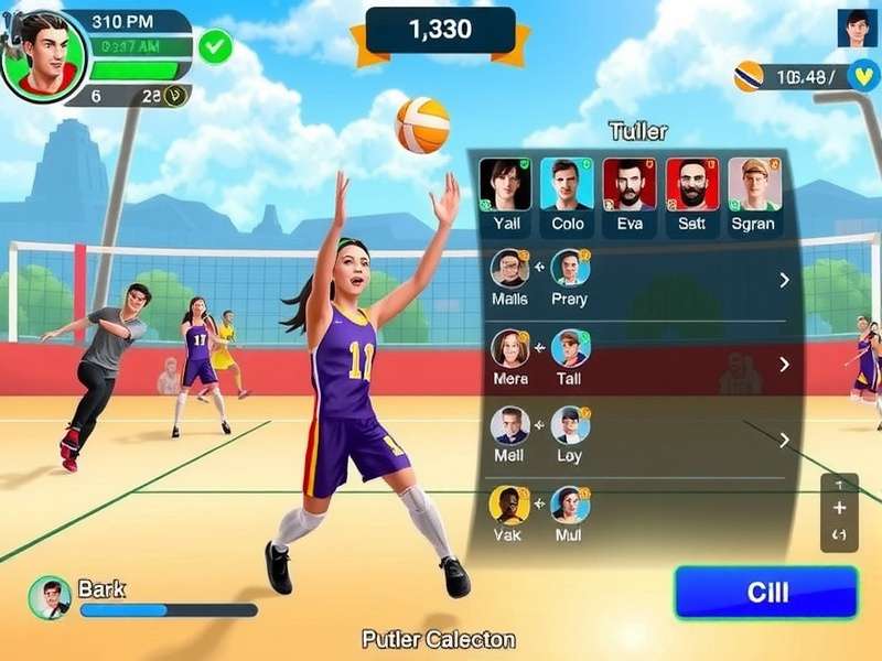 Vibrant Volley Beast gameplay screenshot showing intense volleyball action