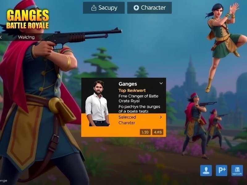Ganges Battle Royale gameplay screenshot showing characters in Indian setting