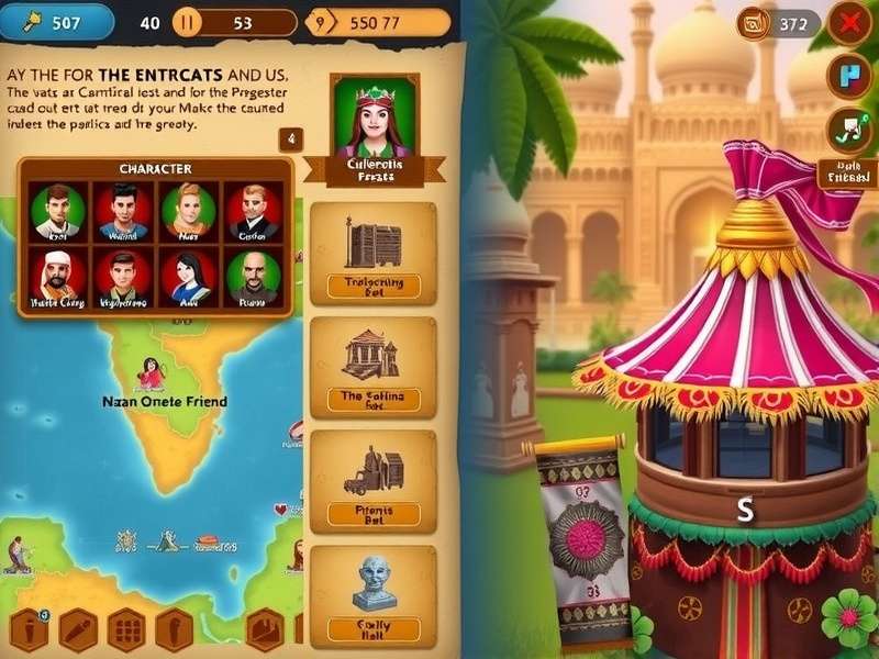 Naan Odyssey Conqueror gameplay screenshot showing strategic map and character interface