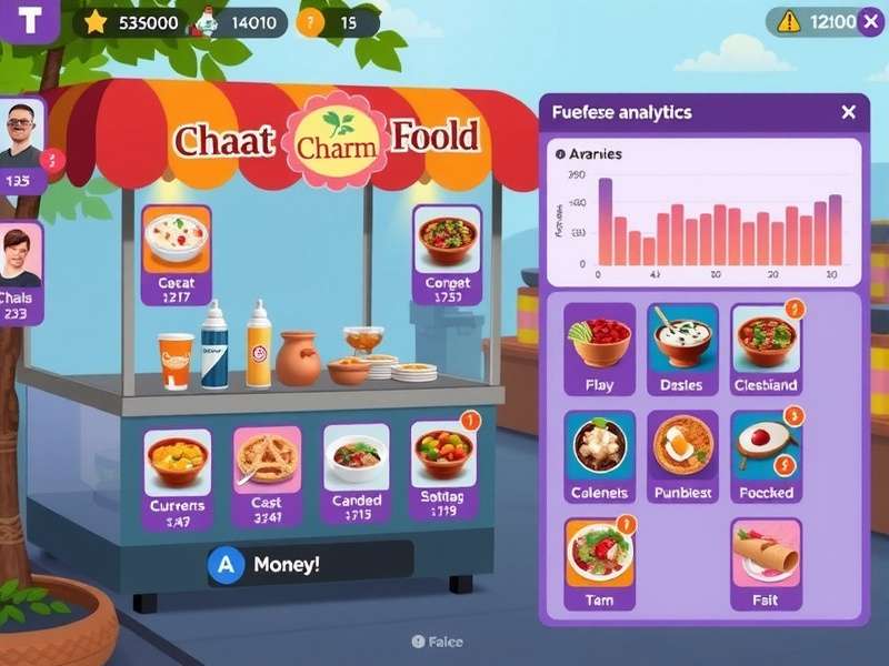 Chaat Charm gameplay showing virtual street food stall