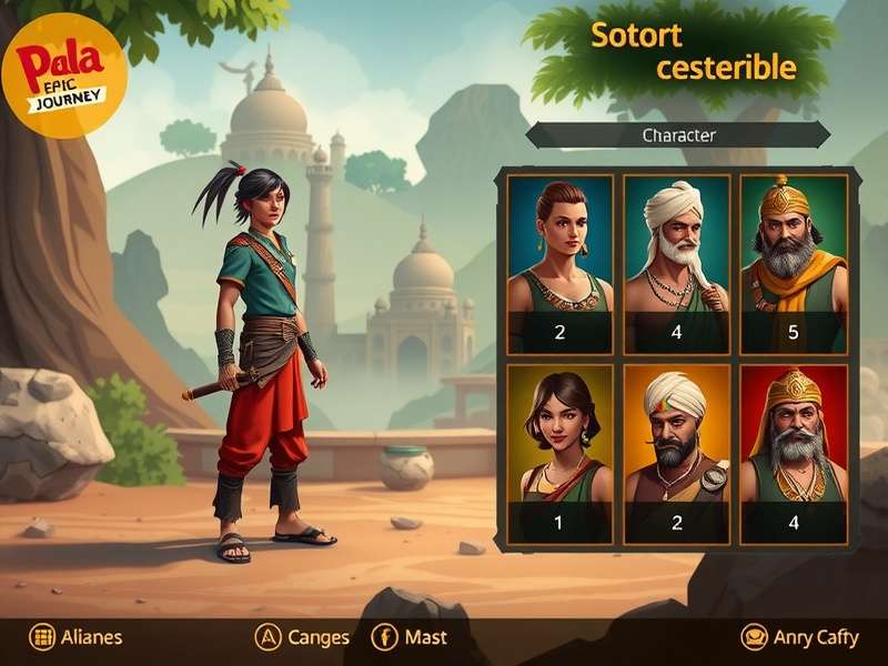 Pala Epic Journey character roster showing diverse characters
