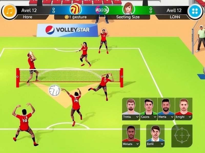 Volley Stars Pro India gameplay screenshot showing intense volleyball action