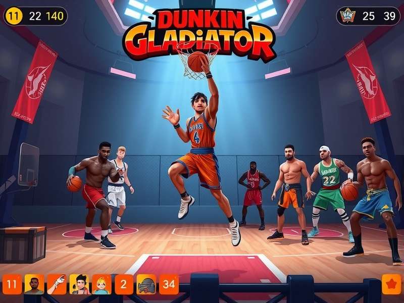 Dunkin Gladiator tournament scene with competitive players