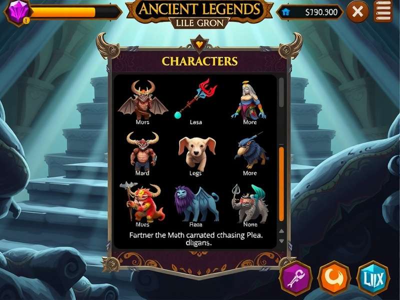 Character selection screen in Pala Ancient Legends