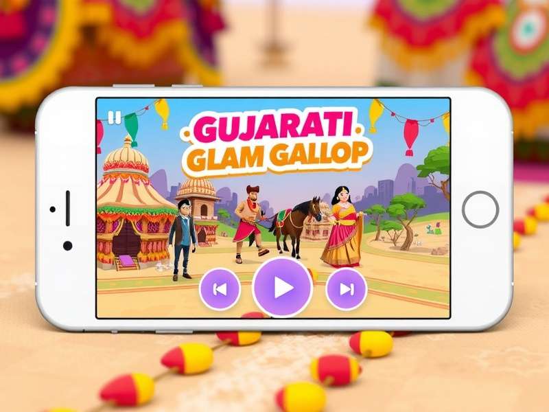 Colorful game level inspired by Rann of Kutch landscape with traditional artwork