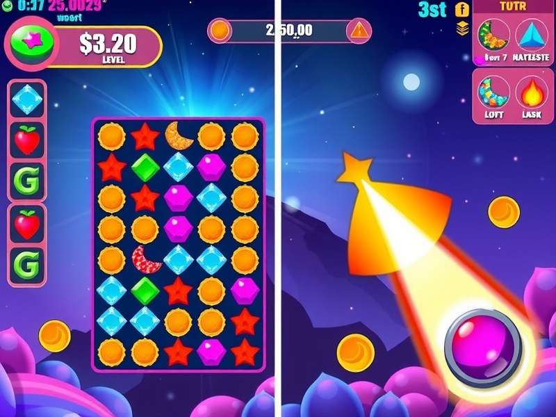 Color Blitz Blitz gameplay screenshot showing vibrant color matching interface
