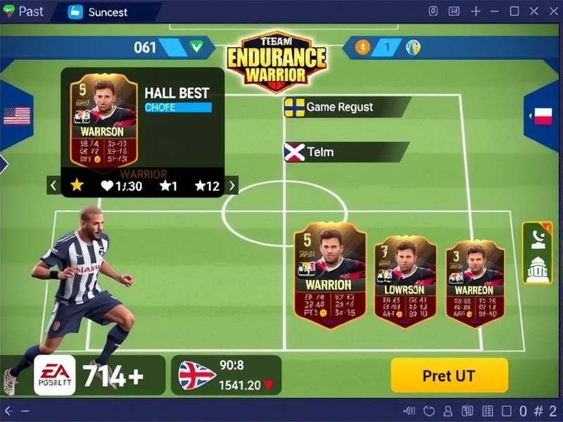 FIFA Mobile Endurance Warrior gameplay screenshot showing team management interface