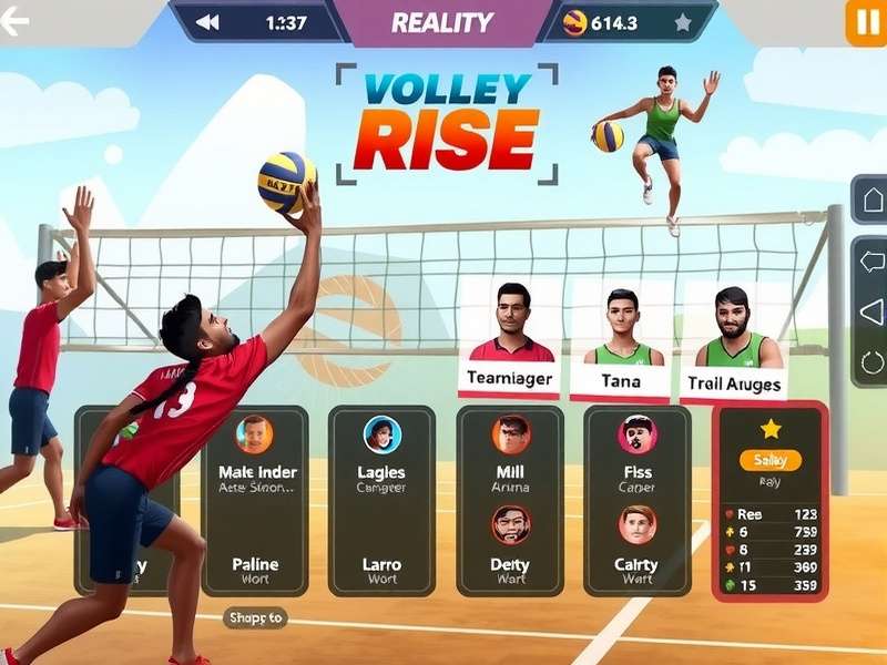 Volley Rise India gameplay screenshot showing volleyball action