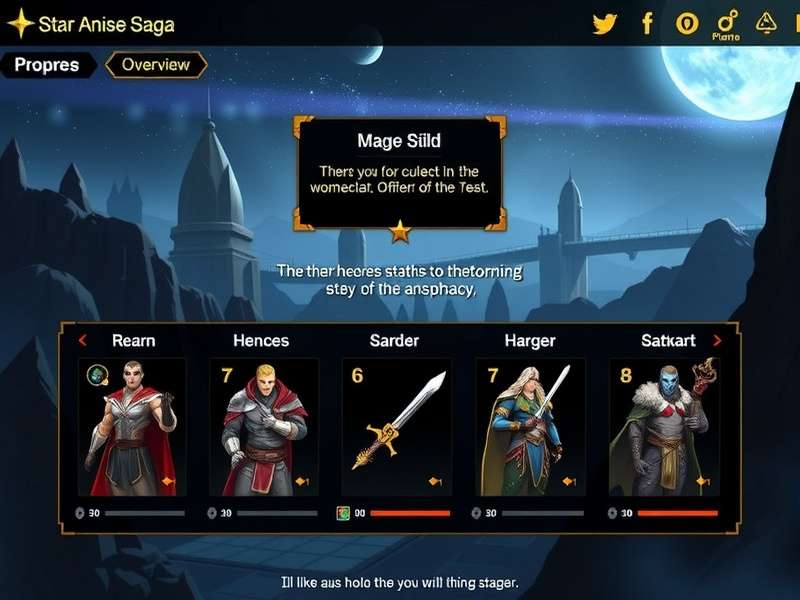 Star Anise Saga game overview showing characters and environments