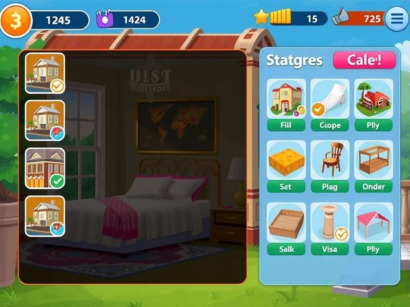 Indian Homescapes Bliss gameplay screenshot showing home design options