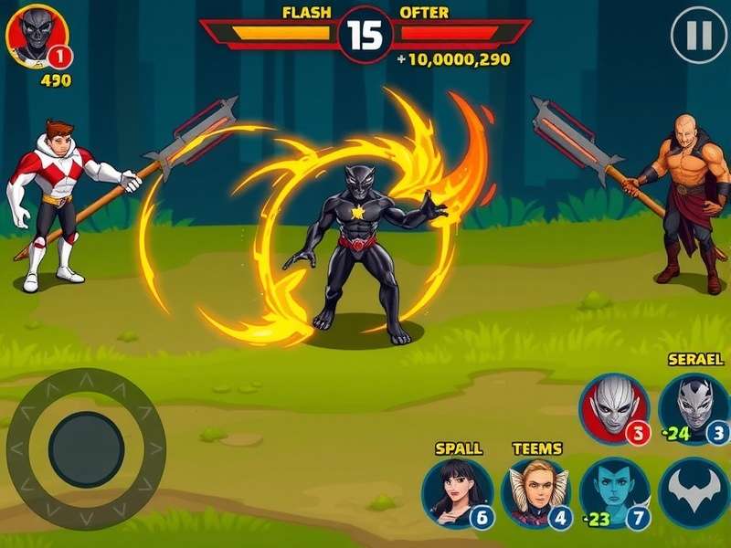 Flash Panther Surge character lineup showing main and supporting characters