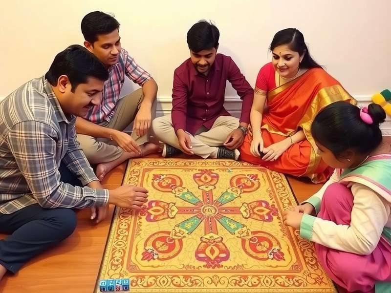 Hing Odyssey game pieces and dice arrangement