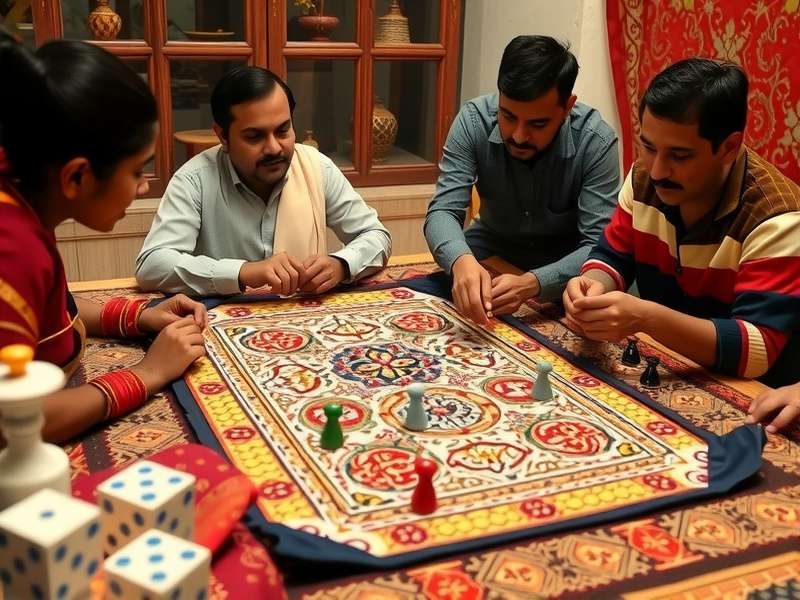 Family playing Hing Odyssey during traditional Indian festival