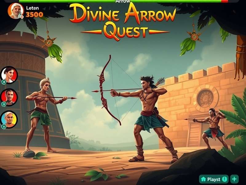 Divine Arrow Quest gameplay screenshot showing archer in ancient Indian setting