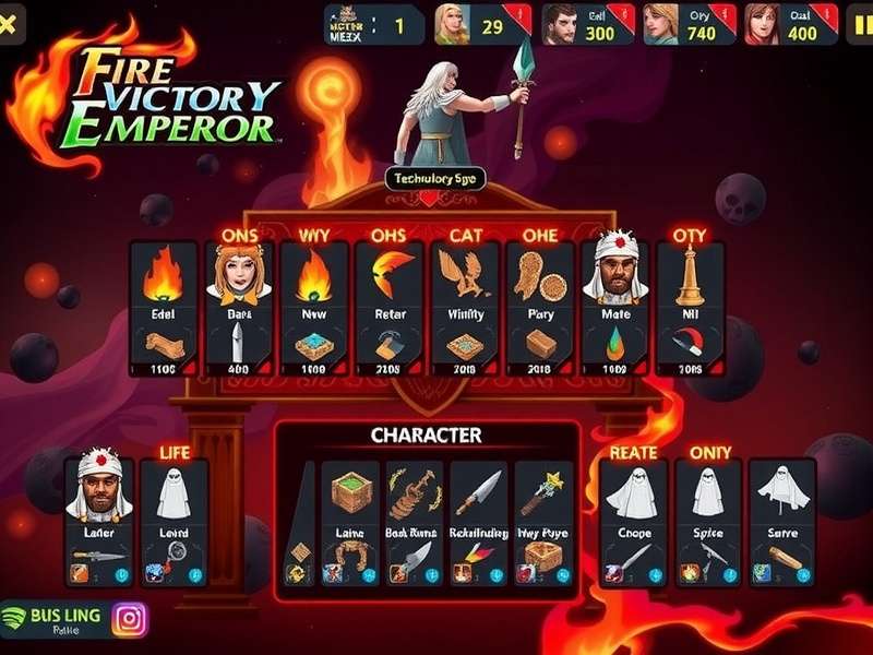 Fire Victor Y Emperor character selection screen