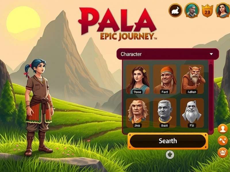 Pala Epic Journey gameplay screenshot showing character in Indian landscape