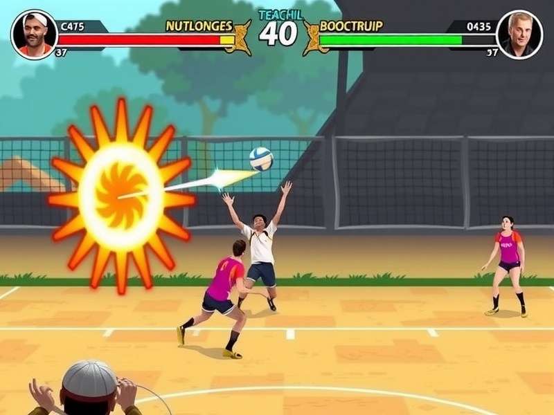 Volley Kings Of India gameplay screenshot showing intense volleyball action