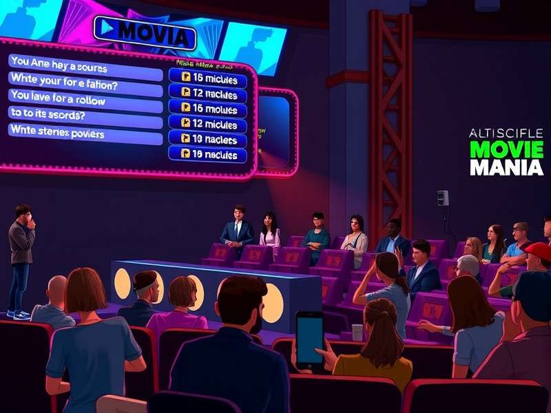 Movie Mania gameplay interface showing trivia questions and options