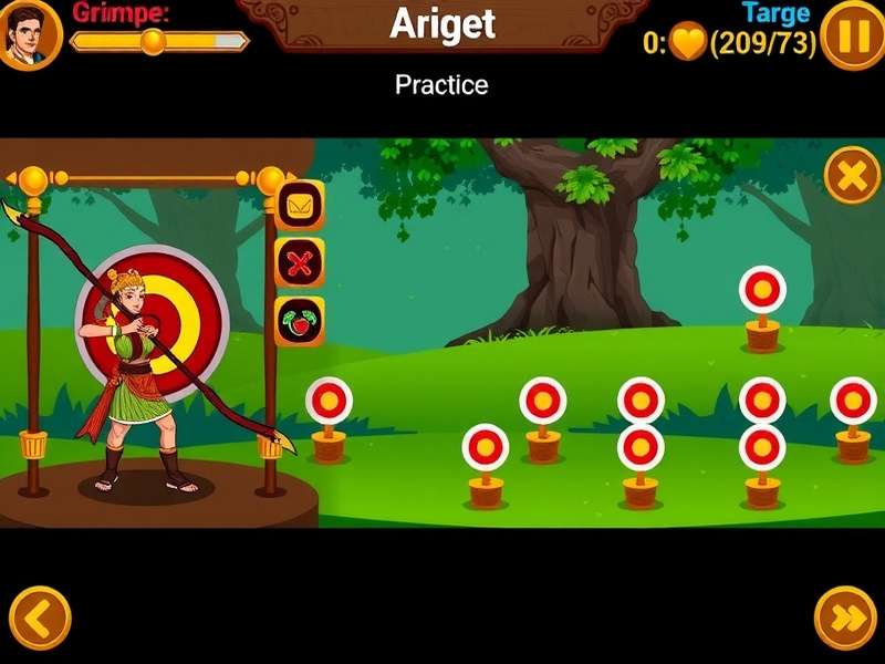 Arjuna S Archery Master gameplay screenshot showing archery target practice