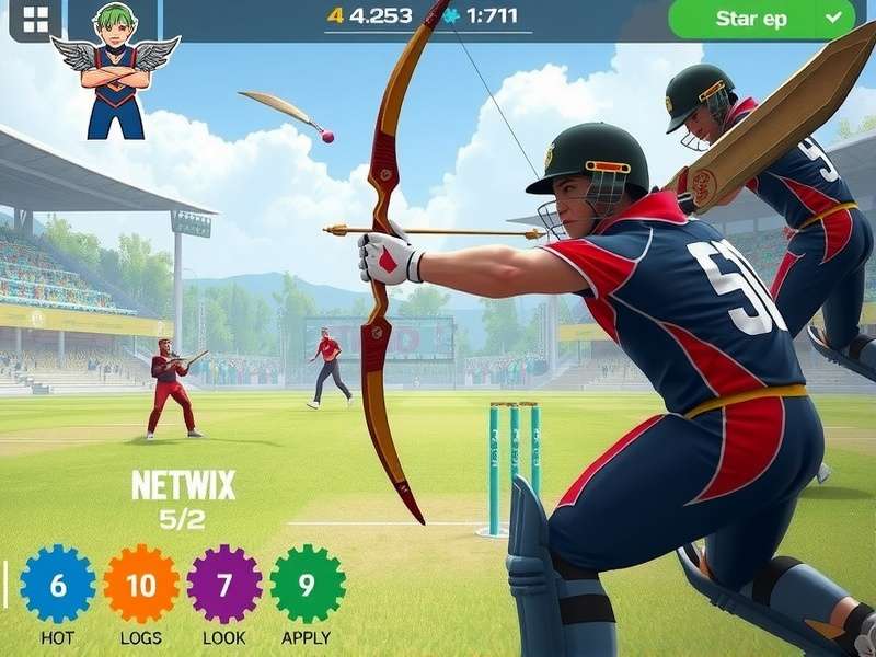 Cricket Archery Titan gameplay screenshot showing archery and cricket elements combined