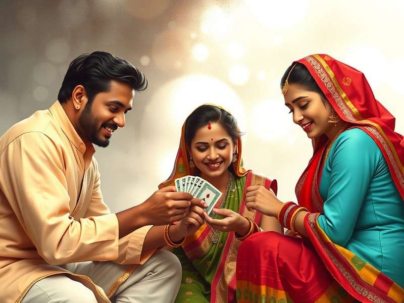 Family playing Quick Flash during Indian festival