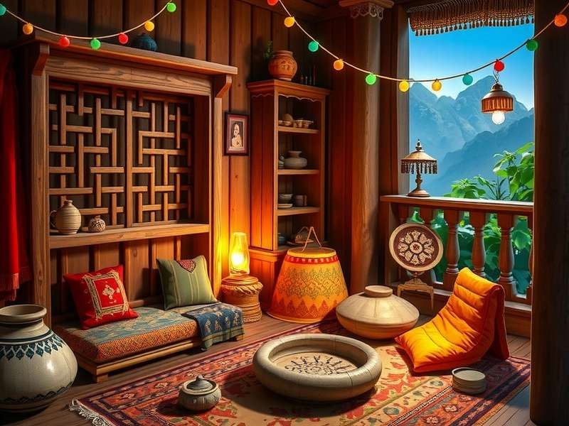 Authentic Indian Cottage festival celebration scene