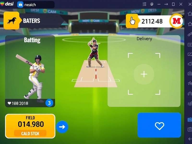 Desi Cricket Clash bowling interface with delivery selection