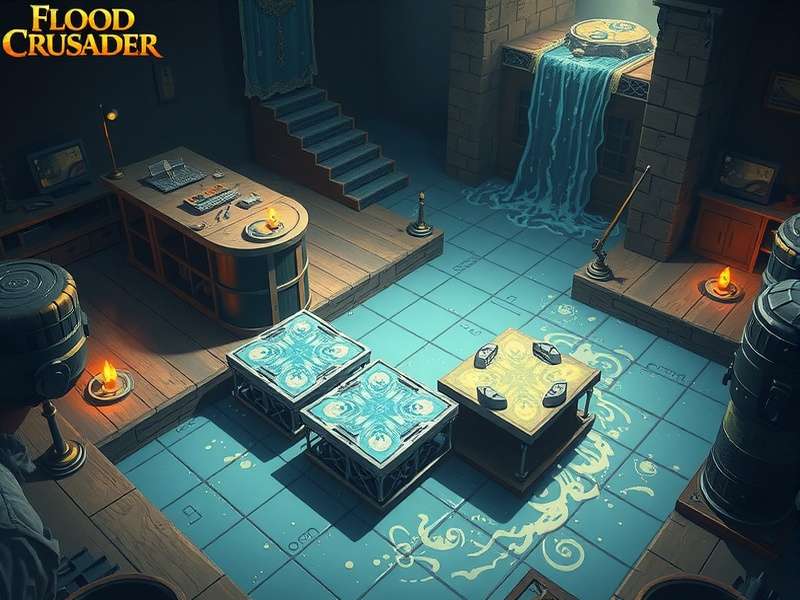 Flood Crusader puzzle solving scene