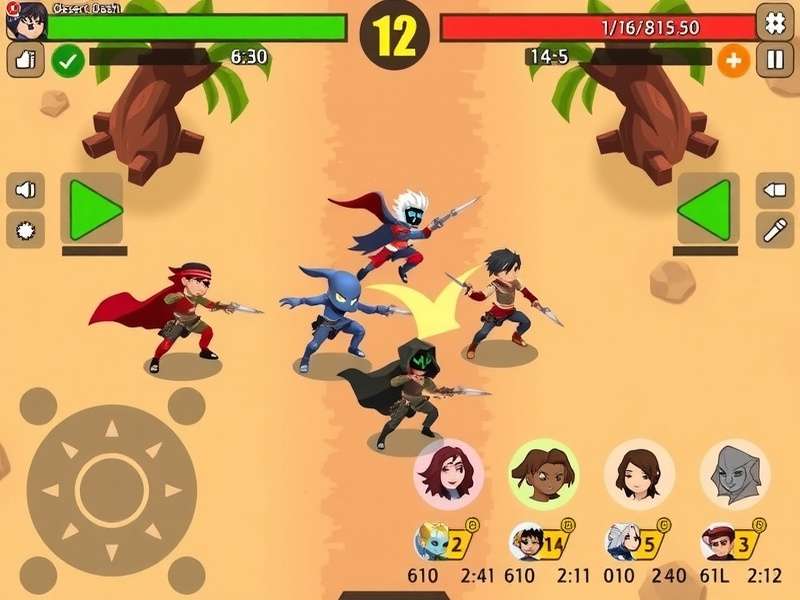 Desert Duel Dash gameplay screenshot showing characters in desert environment