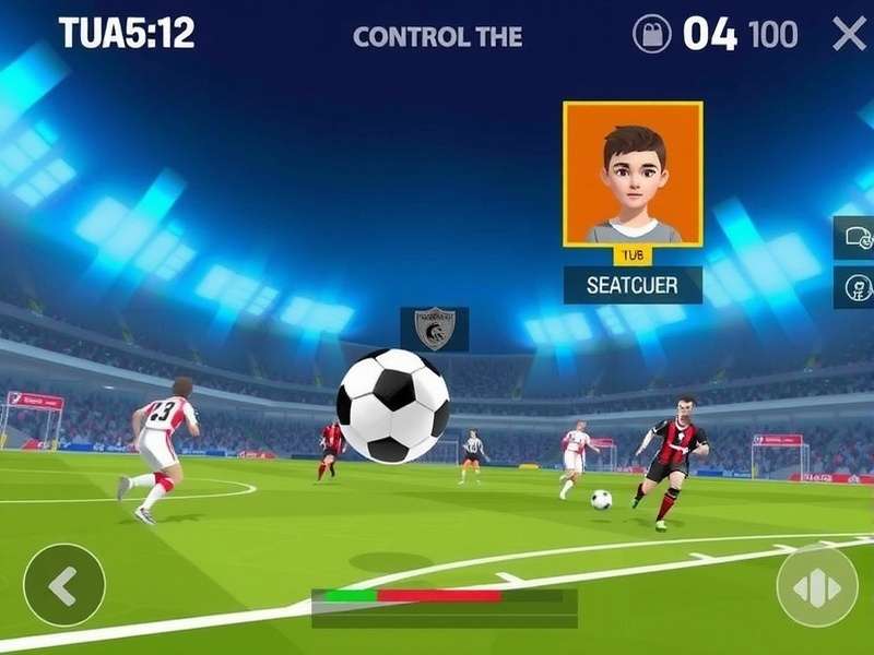 Striker Star Champ gameplay screenshot showing football action