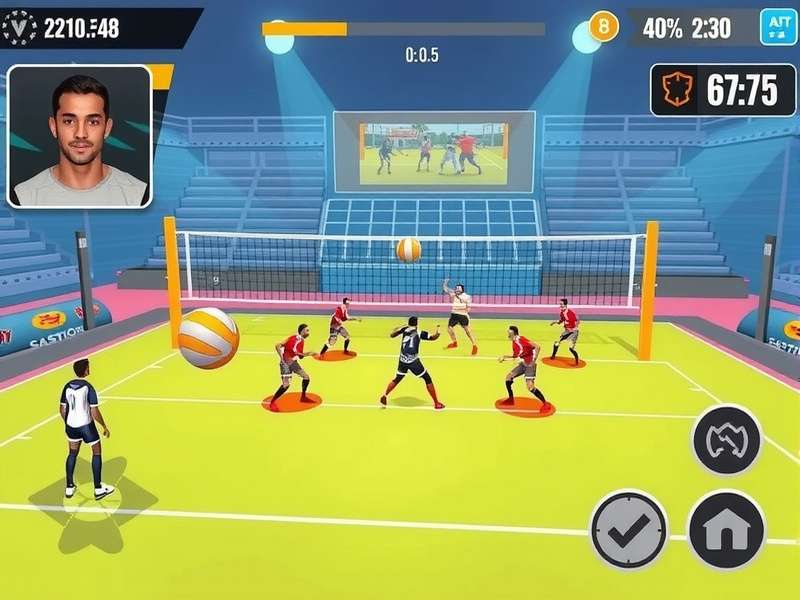Hyderabad Volley Rush gameplay screenshot showing intense volleyball action