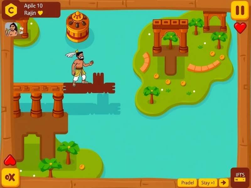 Ginger Island Hopper puzzle solving scene with ancient Indian mechanisms