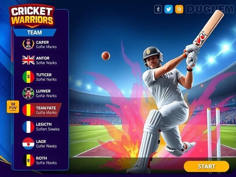 Ultimate Cricket Warriors stunning graphics showcasing player details
