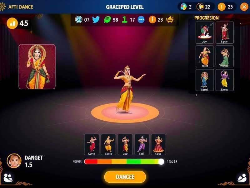 Chennai Choreographers gameplay screenshot showing dance competition interface