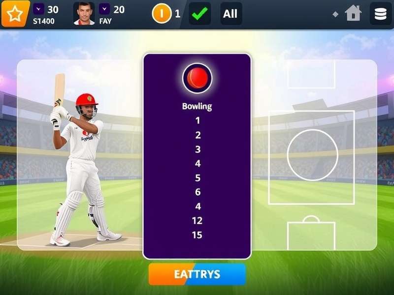 Desi Cricket Clash gameplay screenshot showing batting interface