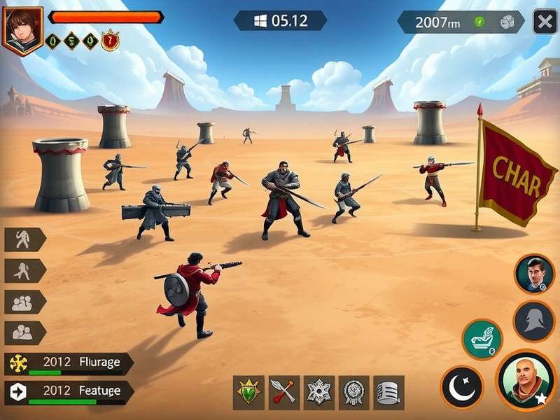 BFC Victory March battle arena showing combat mechanics