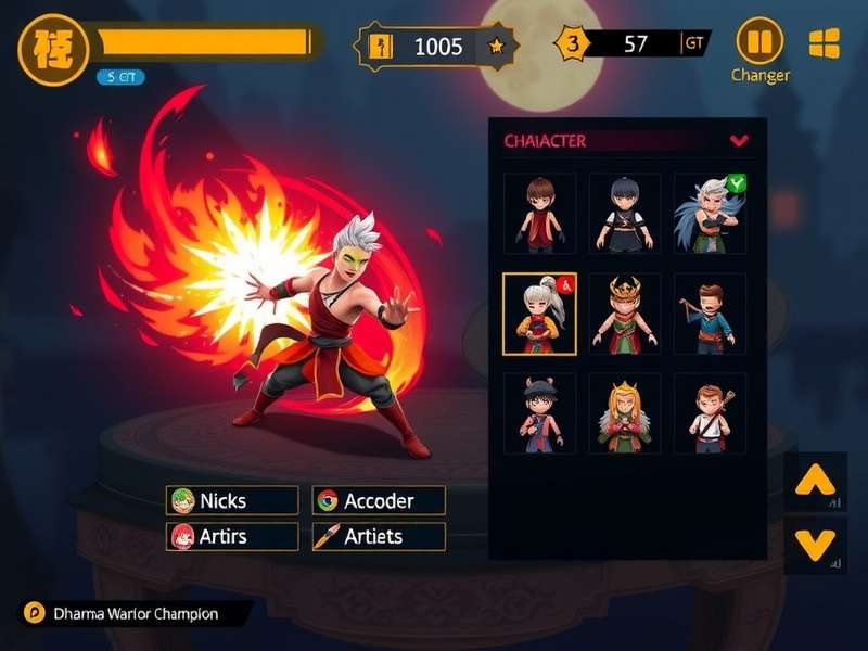 Dharma Warrior Champion gameplay screenshot showing character combat