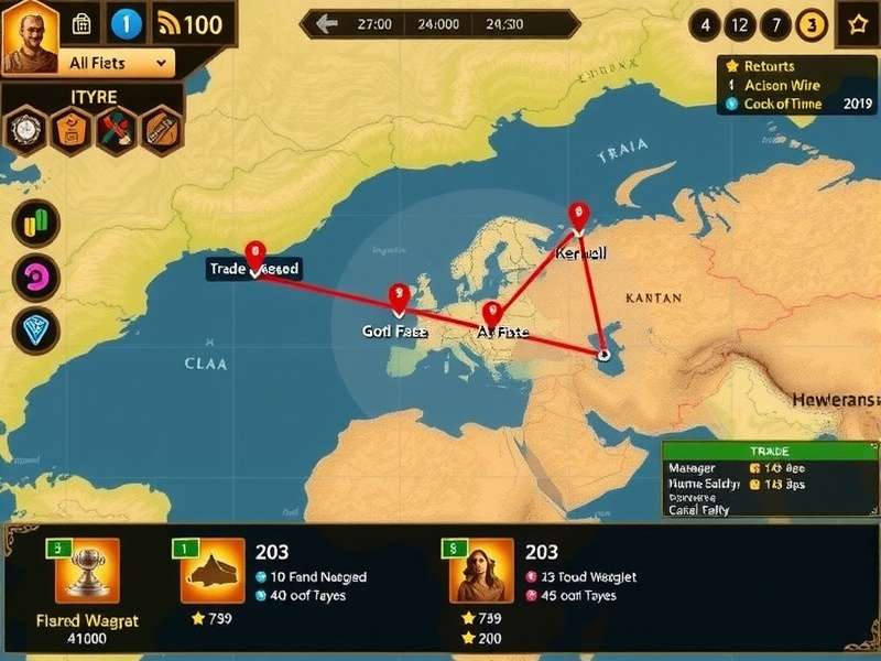 Nutmeg Dynasty Champion strategy map showing trade routes