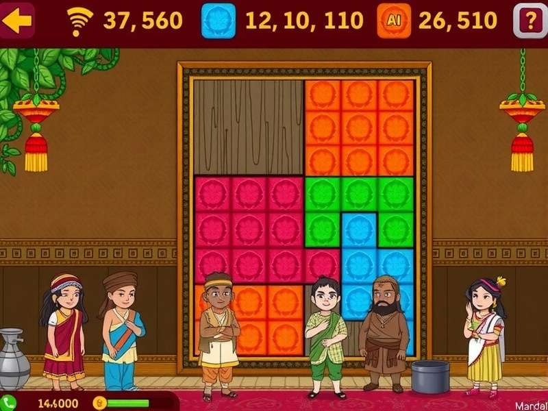 Indian Wave Adventure puzzle solving interface with traditional Indian patterns