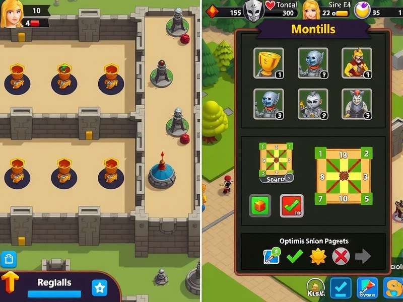 Royal Fort Defender upgrade interface showing various fort improvements