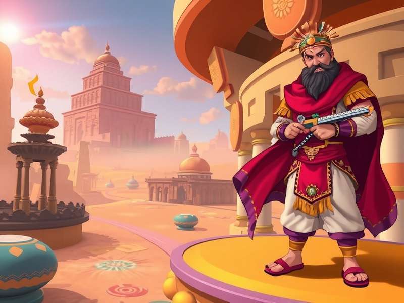 Desert region in Mystical Tandoori Landscapes with ancient ruins and sand effects