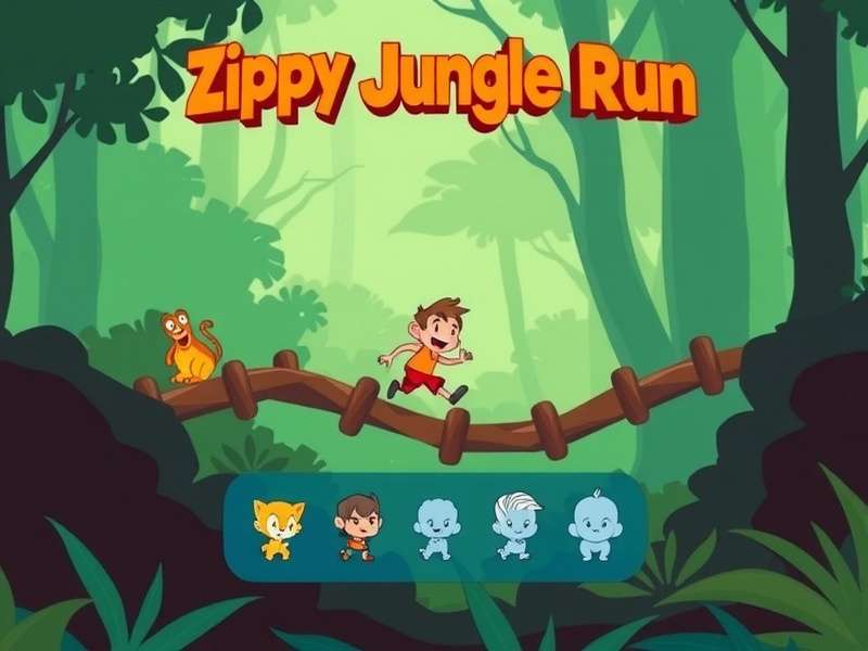 Zippy Jungle Run character selection screen showing multiple playable characters