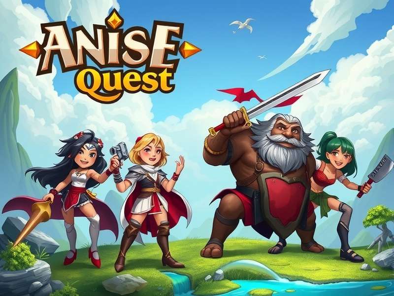Anise Noble Quest character lineup showing diverse heroes