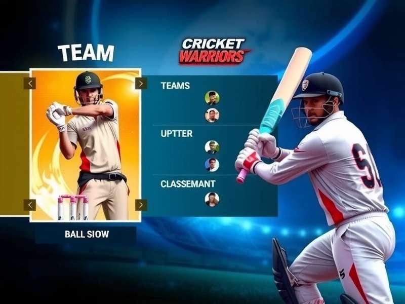 Ultimate Cricket Warriors gameplay screenshot showing batting action