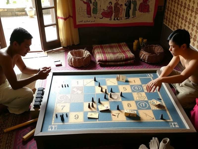 Historical depiction of Quepem Quicks being played in traditional setting