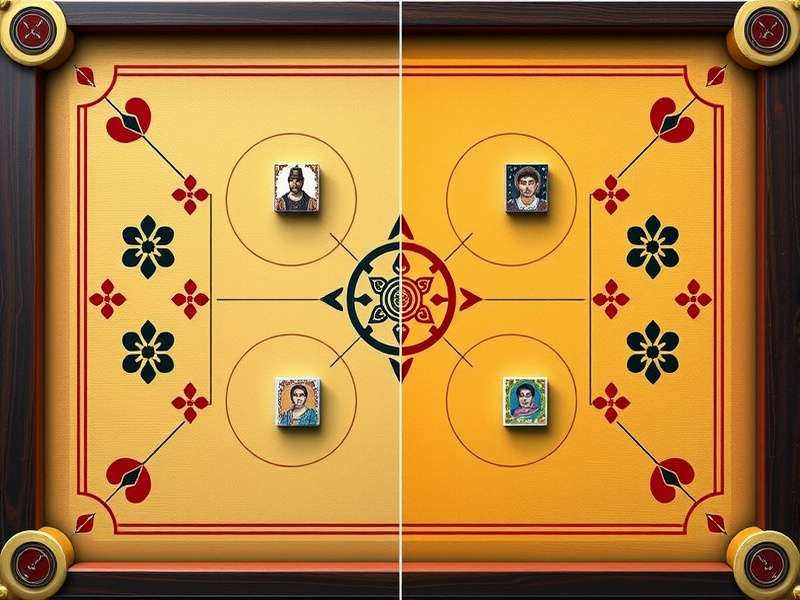 Carrom Legendary Fight gameplay screenshot showing digital carrom board