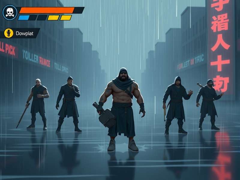 Downpour Duke gameplay screenshot showing character in rain environment