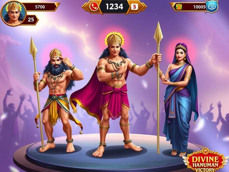 Divine Hanuman Victory Game Interface